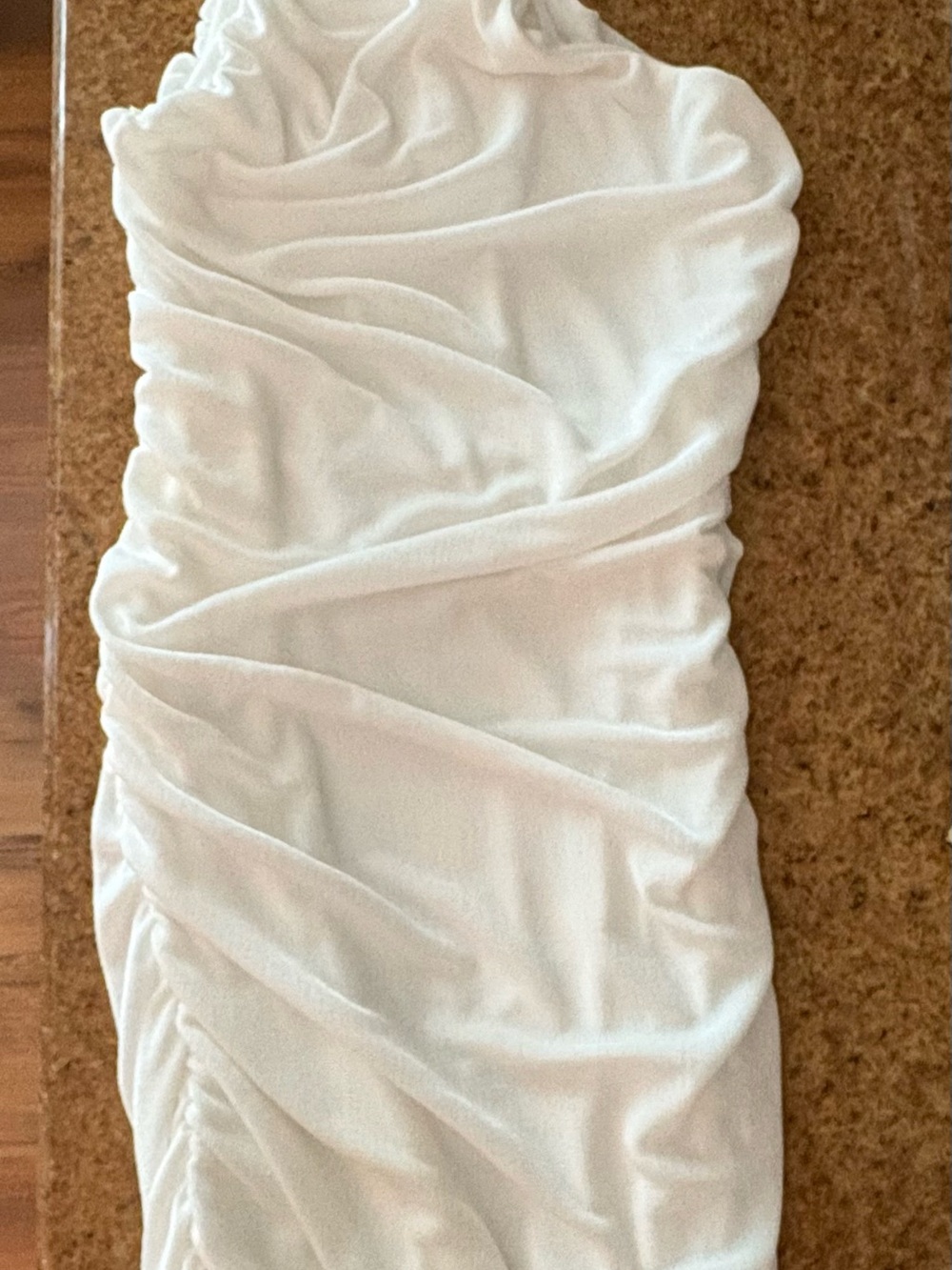 White Ruched Strapless Bodycon Dress - Women
